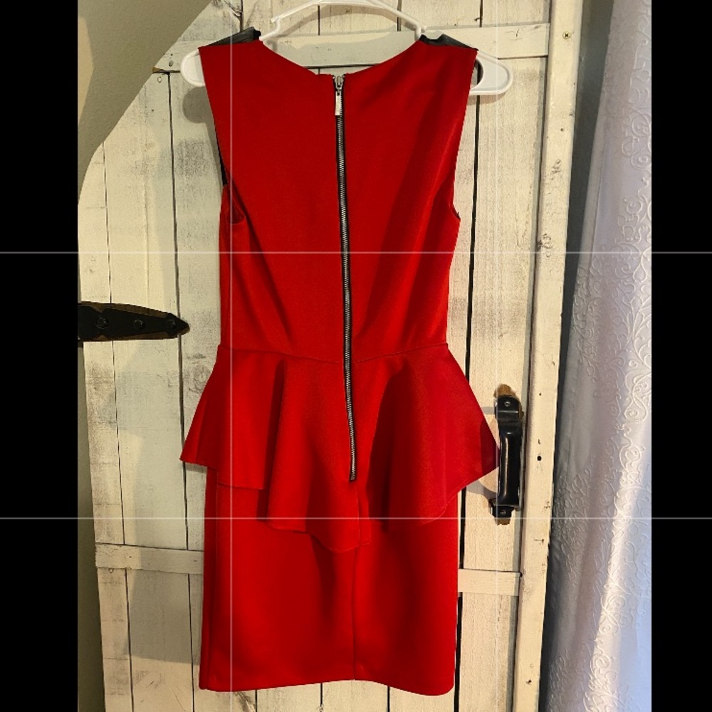 Red and black cocktail dress